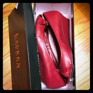 👠 Sold 👠Lauren Ralph Lauren peep toe wedges, 6.5